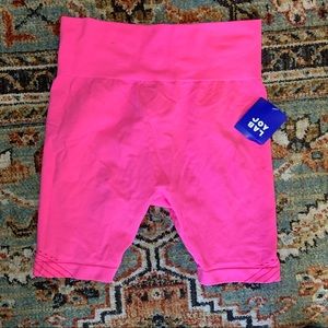 Joy Lab Extra High Rise Legging Bike Short Electric Pink Flamingo Size L